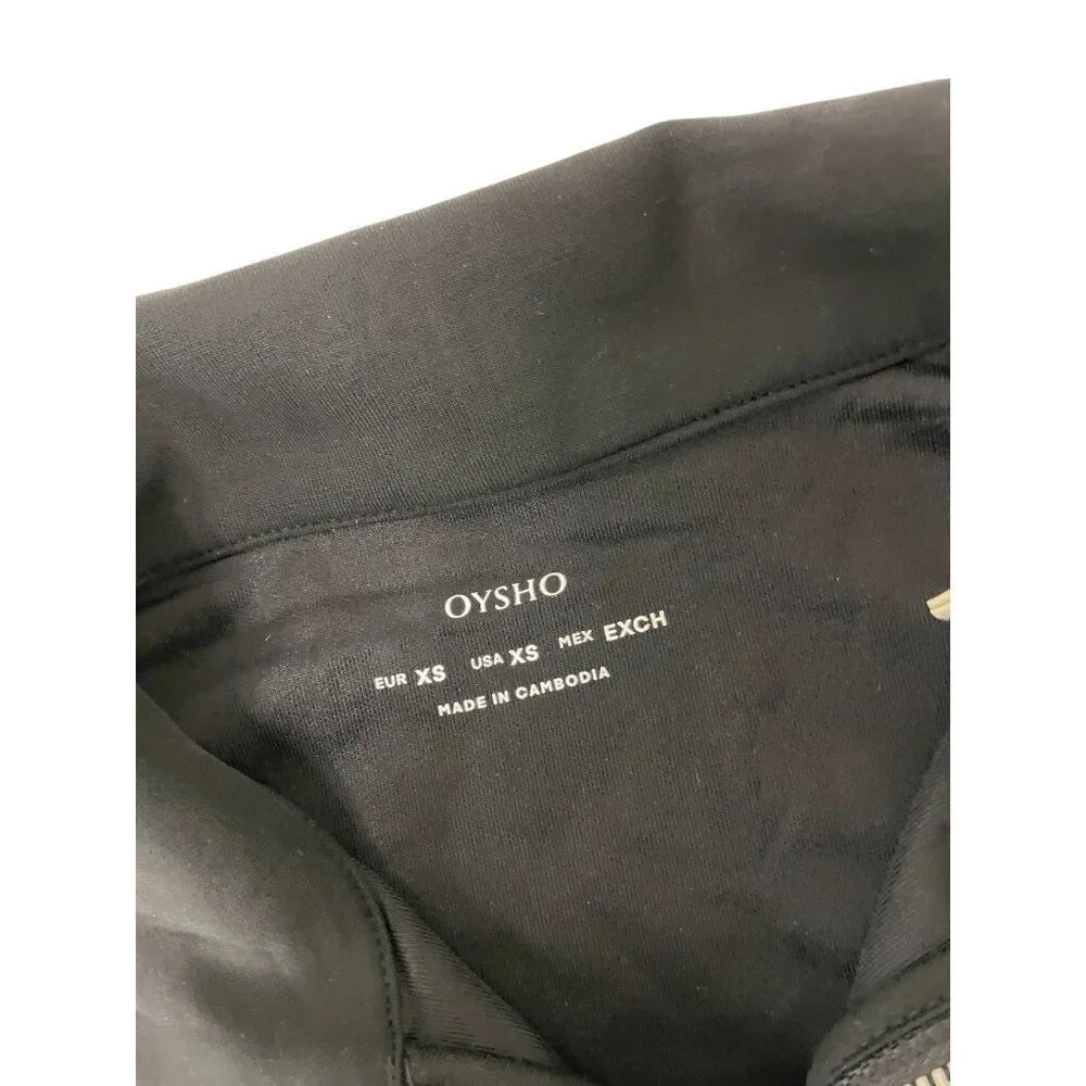 Oysho Womens Jacket XS Black High Neck full Zip Adjustable Waist 0540/791 NWT